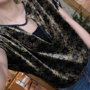 Crushed Velvet Deep V Urban Outfitters Top